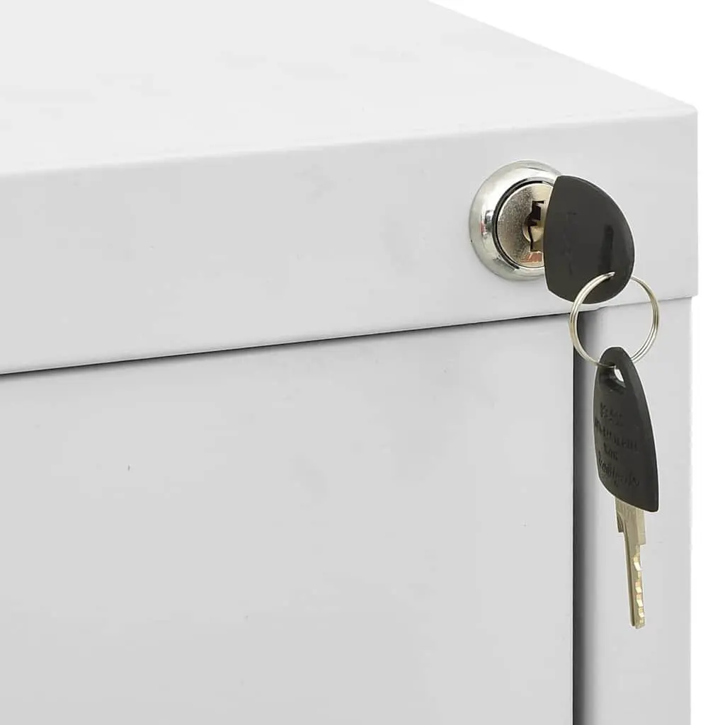 Filing Cabinet Steel 2 Drawer Light Grey Storage Organizer