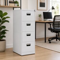 Filing Cabinet Light Grey 2 Drawer Steel Office Storage Lockable File Cabinet