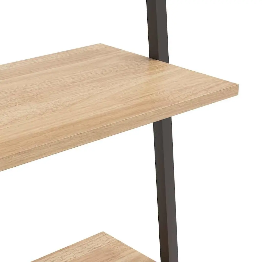 5-Tier Leaning Shelf Storage Bookcase Brown Black Home Office Display Stand