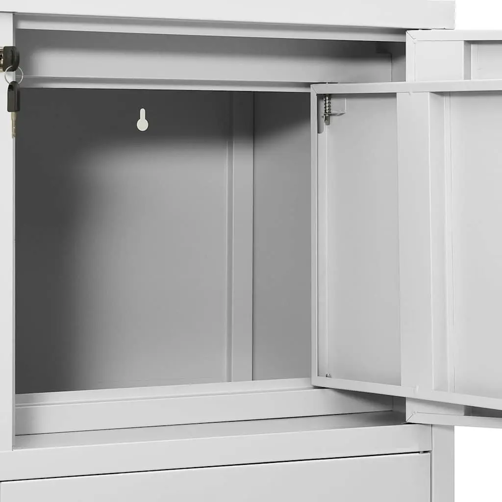 Office Storage Cabinet Steel Grey Adjustable Shelf Filing Locker