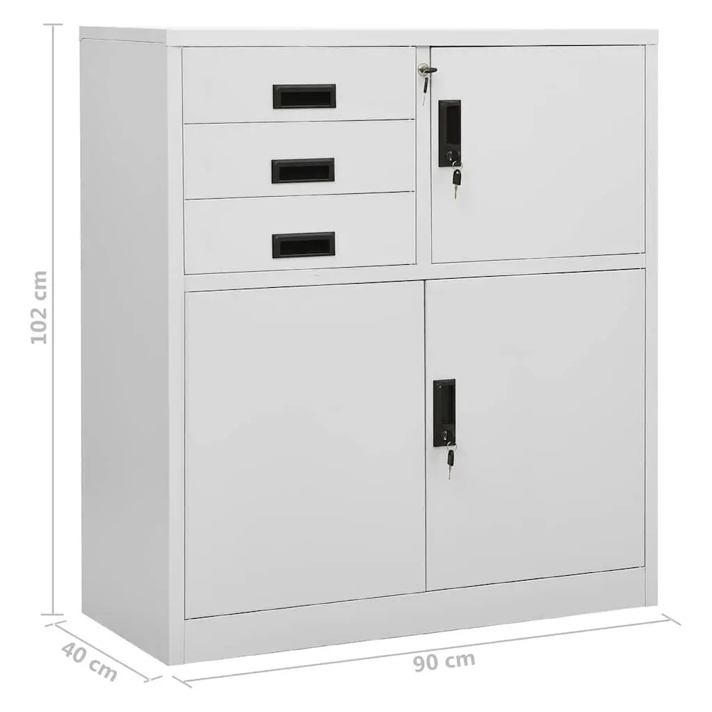 Office Storage Cabinet Steel Grey Adjustable Shelf Filing Locker