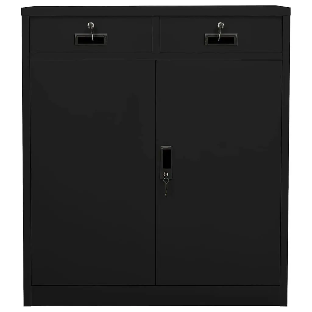 Office Storage Cabinet Black Steel File Organizer Locker 90x40x102cm Shelves