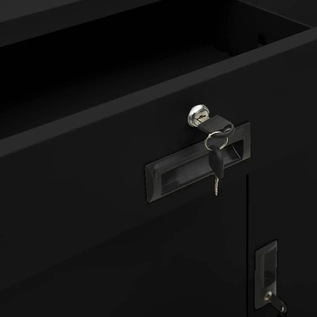 Office Storage Cabinet Black Steel File Organizer Locker 90x40x102cm Shelves