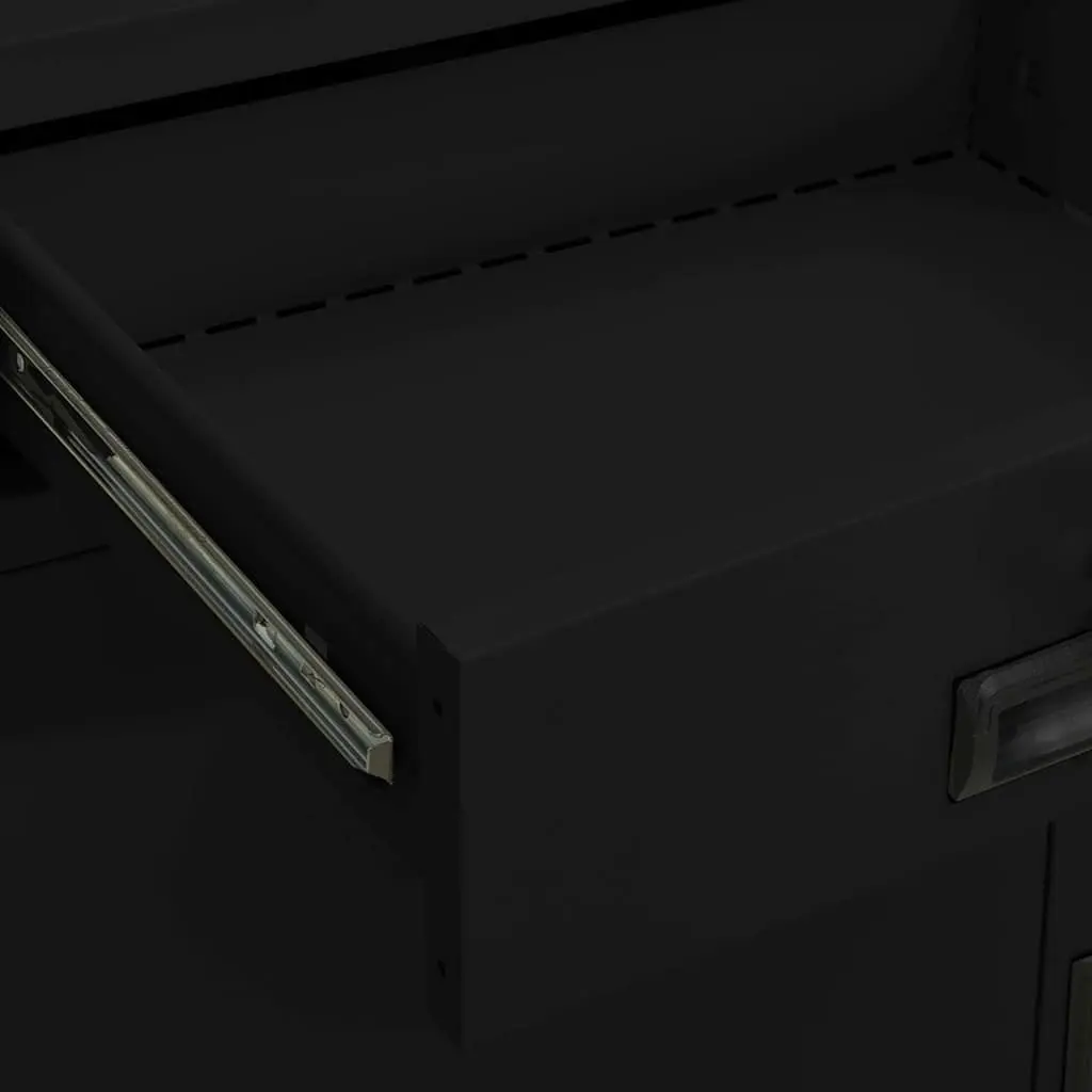 Office Storage Cabinet Black Steel File Organizer Locker 90x40x102cm Shelves