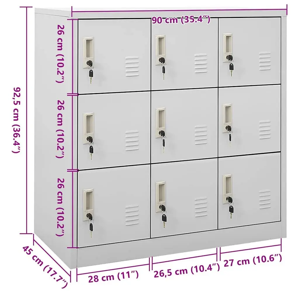 Locker Cabinet Storage Grey Steel Organiser Shoes Books Files Office School