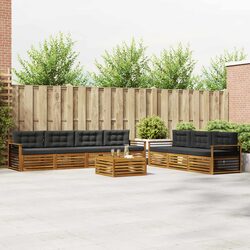 Outdoor Sofa Set 8 Pcs Garden Furniture Natural Anthracite Modular Seating