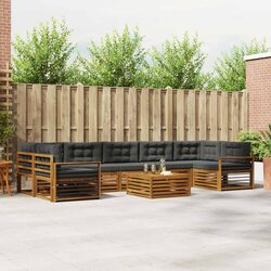 Outdoor Sofa Set 8 Pieces Natural Anthracite Garden Furniture Modular Lounger