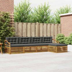 Outdoor Sofa Set 5 Pieces Garden Furniture Natural Anthracite Acacia Wood
