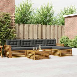 Outdoor Sofa Set 6 Piece Garden Furniture Modular Patio Seating with Cushions