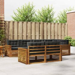 Outdoor Sofa Set 7 Pieces Garden Furniture Patio Lounge Modular Natural Brown