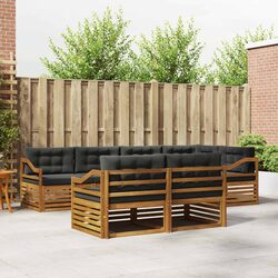 Outdoor Sofa Set 7 pcs Garden Furniture Lounge Seating with Cushions Brown