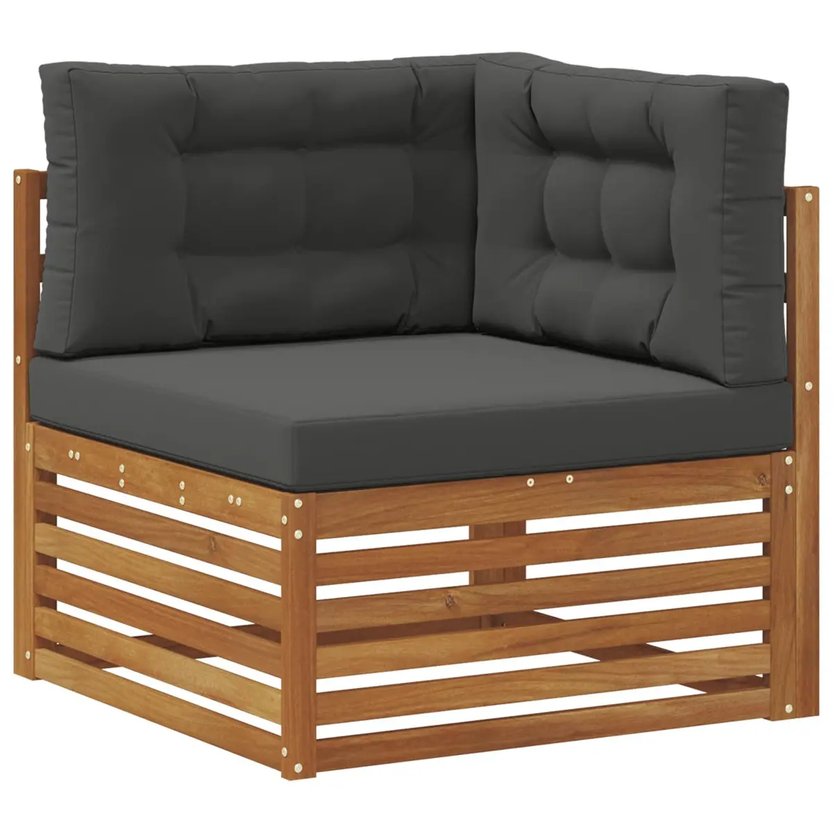 Outdoor Sofa Set 8 Pieces Modular Garden Furniture with Cushions Brown Acacia