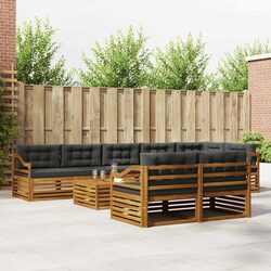 Outdoor Sofa Set 9 Pieces Garden Furniture Modular Sectional with Cushions
