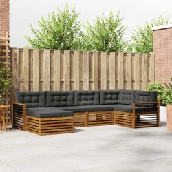 Outdoor Sofa Set 6 Piece Garden Furniture Patio Lounging Natural Anthracite