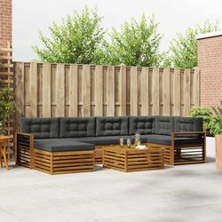 Outdoor Sofa Set 7 Pcs Garden Furniture Lounger with Cushion Acacia Wood