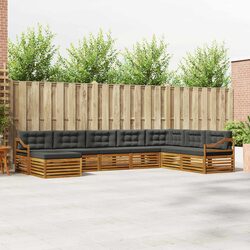 Outdoor Sofa Set 8 Pieces Natural Anthracite Garden Furniture Modular Patio