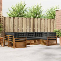 Outdoor Sofa Set 6 Piece Sectional Garden Furniture Natural Anthracite Acacia