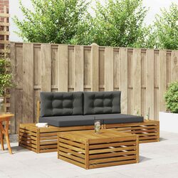 Outdoor Sectional Sofa Set 3 Piece Modular Garden Furniture with Cushions