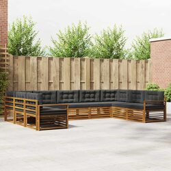 Outdoor Sofa Set 9 Pieces Garden Furniture Patio Lounge Natural Anthracite