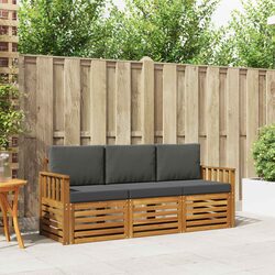 Outdoor Sectional Sofa Set 3 Piece Solid Acacia Wood Garden Patio Furniture
