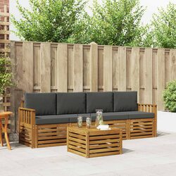 5-Piece Outdoor Sofa Set Garden Furniture Natural Anthracite Acacia Wood Patio