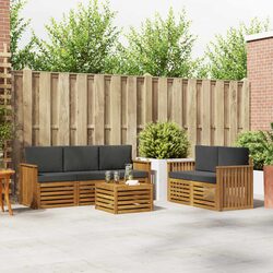 Outdoor Sofa Sets 6 Pieces Garden Furniture Natural Anthracite Acacia Wood Patio