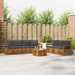 Outdoor Sofa Sets 8 Pieces Garden Furniture Natural Anthracite Wood Modular