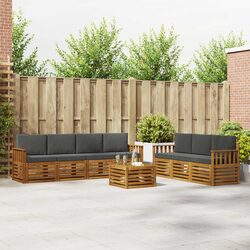Outdoor Sofa Sets 8 Piece Garden Furniture Natural Anthracite Wood Patio Seating