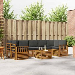 Outdoor Sofa Set 8 Pieces Garden Furniture Natural Anthracite Patio Lounge