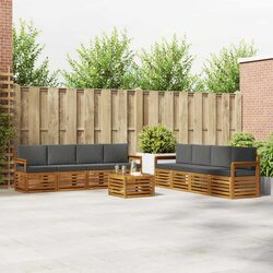 Outdoor Sofa Set 9 Pieces Solid Acacia Wood Garden Furniture Lounger Sectional