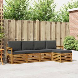 Outdoor Sofa Set 5 Pieces Patio Garden Furniture Sectional Modular Acacia Wood
