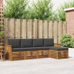 Outdoor Sofa Set 5 pcs Sectional Patio Furniture Natural Anthracite Modular