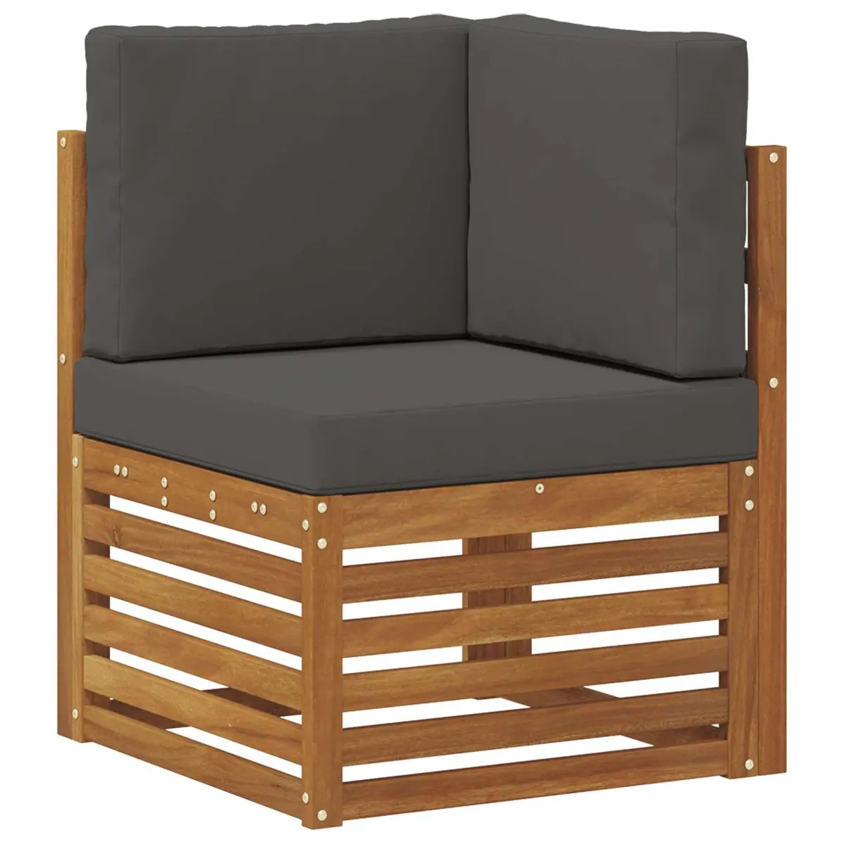 Outdoor Sofa Sets 4 Pieces Natural Anthracite Solid Acacia Wood Garden Furniture