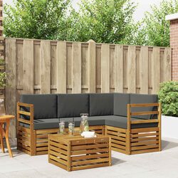 Outdoor Sectional Sofa Set 5 Pieces Modular Garden Patio Furniture Natural