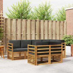 Sectional Sofa Set 7 Pcs Outdoor Garden Furniture Natural Anthracite Lounge