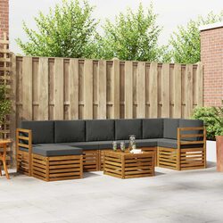 Outdoor Sofa Set 8 Pieces Garden Furniture Patio Sectional Acacia Wood Brown