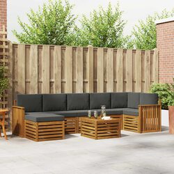 Outdoor Sofa Set 8 Pieces Garden Furniture Solid Wood Patio Seating Modular