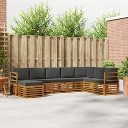 Outdoor Sofa Set 8 Pieces Garden Furniture Acacia Wood Lounge Seating Modular