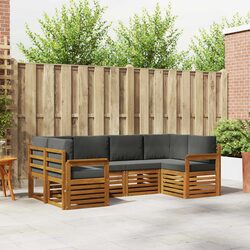 Sectional Sofa Set 6 Pieces Outdoor Garden Furniture Modular Lounge Cushions
