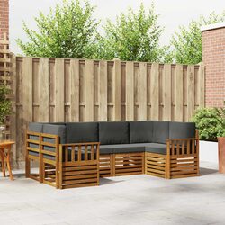 Outdoor Sectional Sofa Set 6 Pieces Garden Furniture Modular Lounge Brown