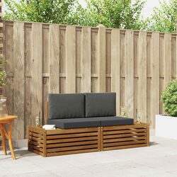 Outdoor Sectional Sofa Set 2 Piece Garden Furniture Lounge Seating with Cushions