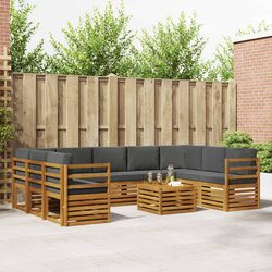 10 Piece Outdoor Sofa Set Garden Furniture Patio Lounge Modular Natural Acacia