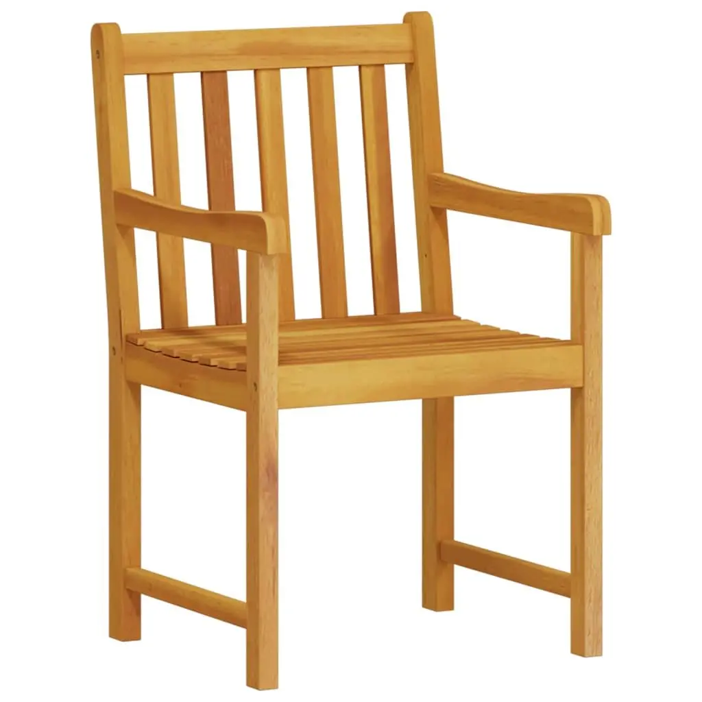 Garden Dining Set Rustic Style 5 Pieces Solid Acacia Wood Brown Outdoor Furniture