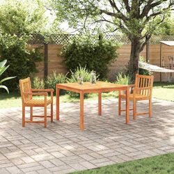 Garden Dining Set 3 Piece Outdoor Furniture Solid Acacia Wood Brown Patio