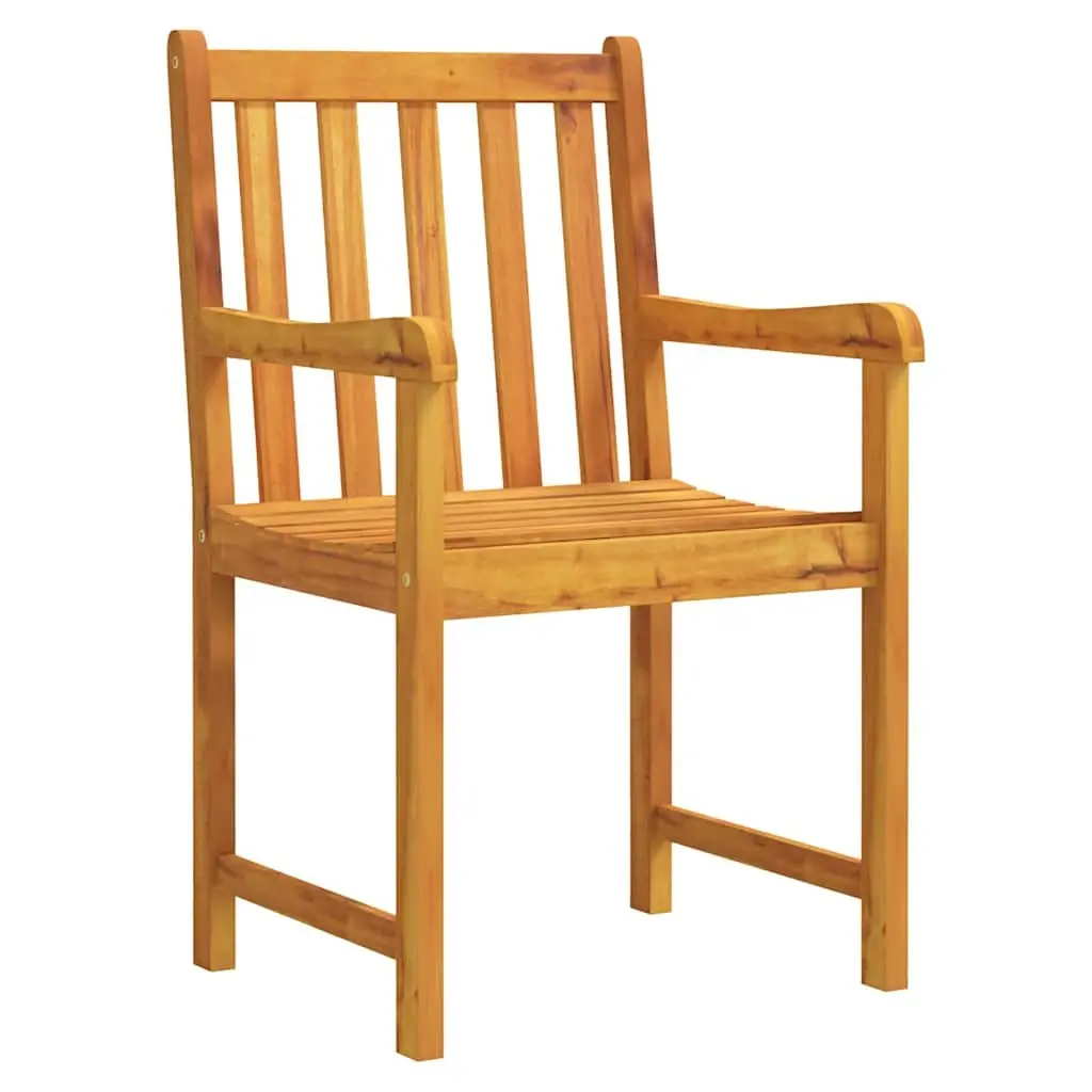 Garden Dining Set 5 Piece Outdoor Furniture Solid Acacia Wood Brown