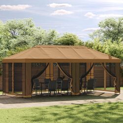 Gazebo Frame 6 x 3 m Outdoor Garden Canopy Steel Structure Black