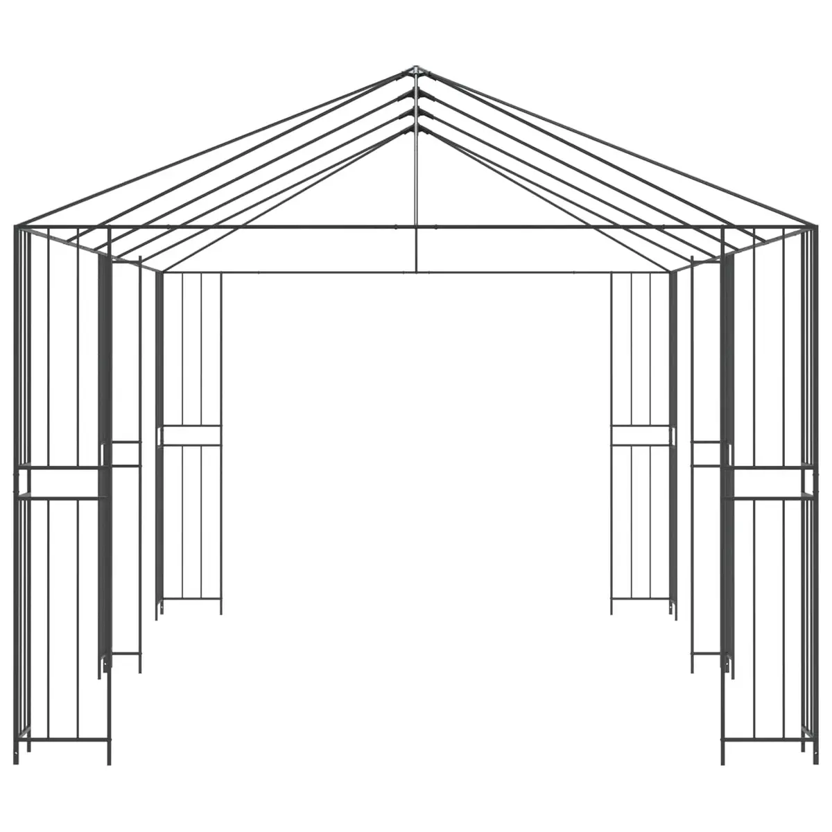 Gazebo Frame Steel Structure 6 x 3 m Outdoor Garden Canopy Black