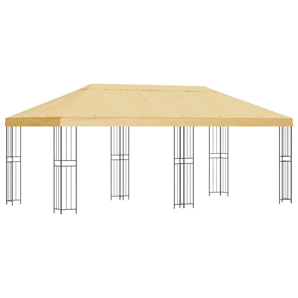 Gazebo with Mesh Sidewalls 6x3m Outdoor Garden Canopy Cream Polyester Steel