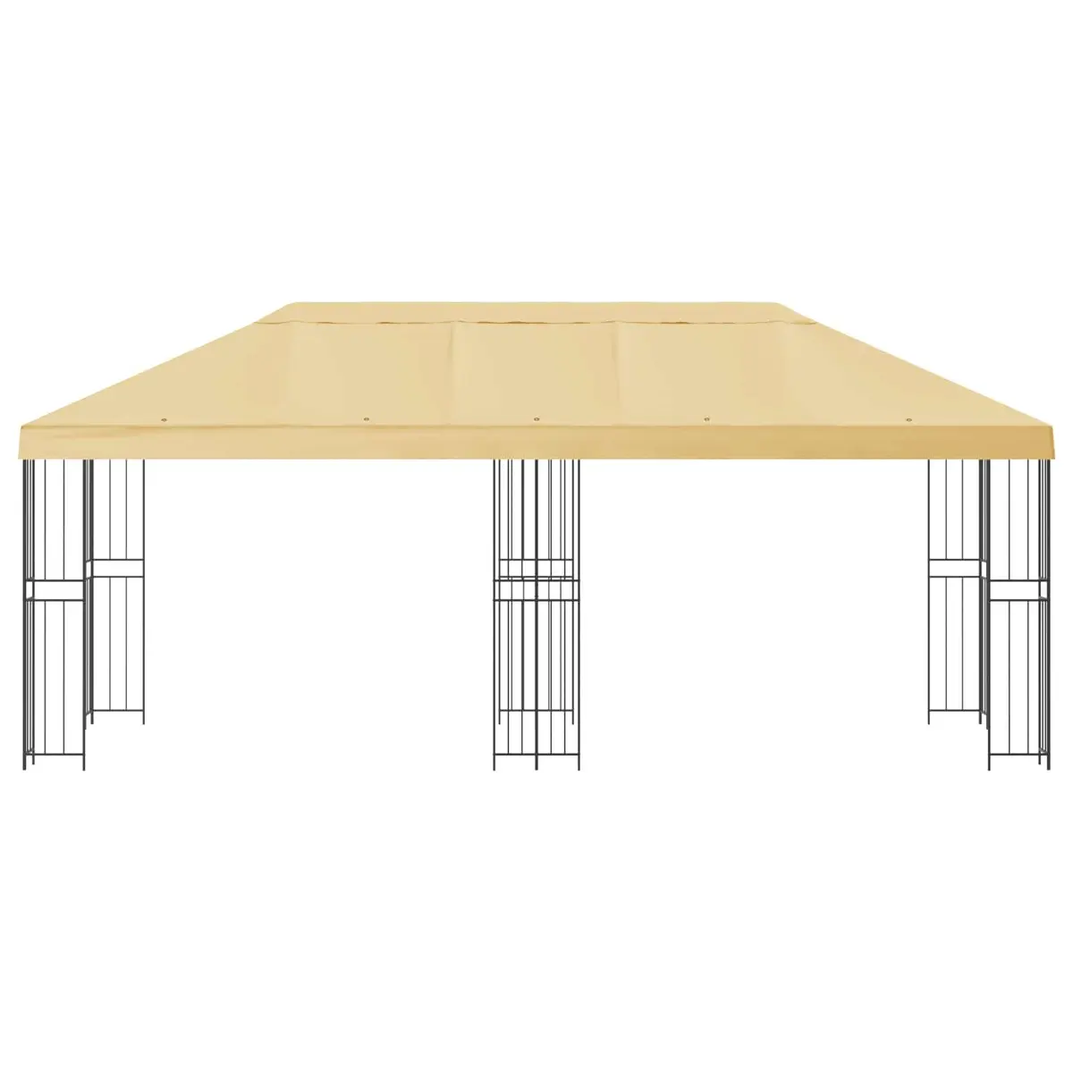 Gazebo with Mesh Sidewalls 6x3m Outdoor Garden Canopy Cream Polyester Steel