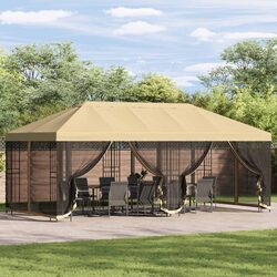 Gazebo with Mesh Sidewalls 6 x 3 m Outdoor Garden Patio Canopy Structure